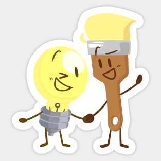 Lightbulb x Paintbrush (Inanimate Insanity) Sticker